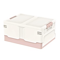 Ящик пластиковый складной белый, дно розовое, 480х360х240 мм в Тольятти