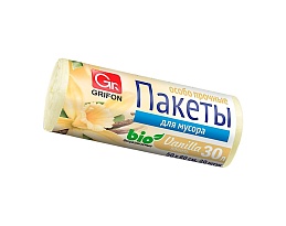 Мешки для мусора 30 л, ароматизированные, Ваниль, бежевые, в рулоне 20 шт., ПНД, 9 мкм, 560х530 мм, GRIFON Aroma, 101-020 V в Тольятти