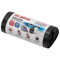 Мешки для мусора 20 л, черные, в рулоне 30 шт., ПНД, 8 мкм, 500х450 мм, LAIMA, 601376 в Тольятти