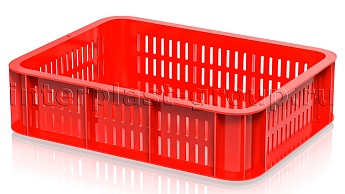 Ящик (лоток) кондитерский перфорированные стенки сплошное дно красный в Тольятти