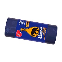 Мешки для мусора 160 л, синие, рулон 10 шт., ПВД, 35 мкм, 1100х900 мм, Уфа Пак, МВ1755 (МВ 160-10ср) в Тольятти