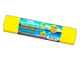 Мешки для мусора 120 л, с завязками, желтые, в рулоне 10 шт., ПНД, 15 мкм, 800х750 мм, VIP, Z12010yel в Тольятти Мешки для мусора 120 л, с завязками, желтые, в рулоне 10 шт., ПНД, 15 мкм, 800х750 мм, VIP, Z12010yel в Тольятти