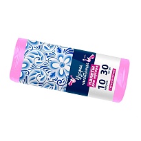 Мешки для мусора 10 л, розовые, в рулоне 30 шт., ПНД, 8 мкм, 470х360 мм, Узоры Чистоты, МУ3582 (МГ-10роз) в Тольятти