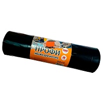 Мешки для мусора 360 л, черные, в рулоне 10 шт., ПВД 65 мкм, 1400х1100 мм, Концепция Быта Профи, 603736 в Тольятти