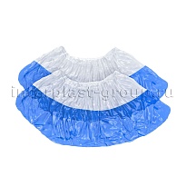 Бахилы бело-синие 1000 шт (500 пар), 48 мкм, двойная подошва, с одной резинкой, Эконом+ в Тольятти Бахилы бело-синие 1000 шт (500 пар), 48 мкм, двойная подошва, с одной резинкой, Эконом+ в Тольятти