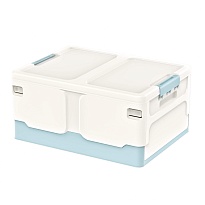 Ящик пластиковый складной белый, дно голубое, 480х360х240 мм в Тольятти