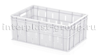 Ящик для молока, мяса, овощей и фруктов малая перфорация дно сплошное белый в Тольятти