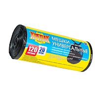 Мешки для мусора 120 л, черные, в рулоне 20 шт., ПНД, 15 мкм, 1100х700 мм, Крепак, 4607075710207 в Тольятти Мешки для мусора 120 л, черные, в рулоне 20 шт., ПНД, 15 мкм, 1100х700 мм, Крепак, 4607075710207 в Тольятти