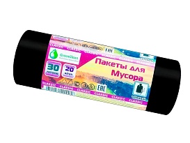 Мешки для мусора 30 л, черные, в рулоне 20 шт., ПНД, 7 мкм, 600х500 мм, MIRPACK Classik, 302040 в Тольятти