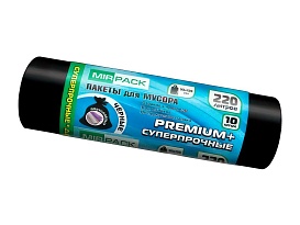 Мешки для мусора 220 л, черные, в рулоне 10 шт., ПВД, 45 мкм, 1250х930 мм, PREMIUM+, 2201068 в Тольятти Мешки для мусора 220 л, черные, в рулоне 10 шт., ПВД, 45 мкм, 1250х930 мм, PREMIUM+, 2201068 в Тольятти