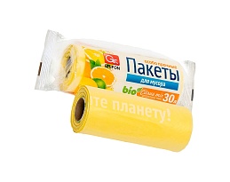 Мешки для мусора 35 л, ароматизированные, желтые, в рулоне 20 шт., ПНД, 12 мкм, 560х530 мм, GRIFON Цитрусовый Микс, 100-033 в Тольятти