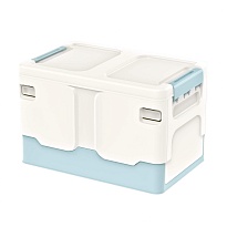 Ящик пластиковый складной белый, дно голубое, 370х240х240 мм в Тольятти