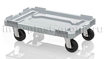 Тележка пластиковая сплошная без тормозов серая в Тольятти