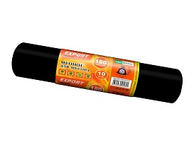 Мешки для мусора 180 л, ароматизированные, черные, в рулоне 10 шт., ПВД, 80 мкм, 1100х930 мм, EXPORT, exp18010142 в Тольятти