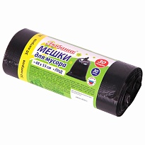 Мешки для мусора 30 л, черные, в рулоне 30 шт., ПНД, 7 мкм, 550х480 мм, Любаша, 608089 в Тольятти