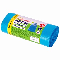 Мешки для мусора 35 л, синие, в рулоне 30 шт., ПНД, 10 мкм, 600х500 мм, Любаша, 608091 в Тольятти