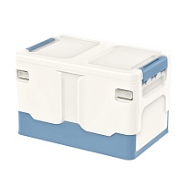 Ящик пластиковый складной белый, дно синее, 370х240х240 мм в Тольятти