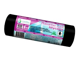 Мешки для мусора 60 л, черные, в рулоне 20 шт., ПНД, 7 мкм, 700х600 мм, MIRPACK Classik, 602050 в Тольятти