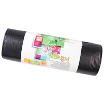 Мешки для мусора 220 л, черные, в рулоне 10 шт., ПВД, 29 мкм, 1100х830 мм, Концепция Быта ЭкоДом, 604924 в Тольятти