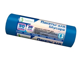 Мешки для мусора 30 л, синие, в рулоне 20 шт., ПНД, 7 мкм, 600х500 мм, MIRPACK Classik, 302041 в Тольятти Мешки для мусора 30 л, синие, в рулоне 20 шт., ПНД, 7 мкм, 600х500 мм, MIRPACK Classik, 302041 в Тольятти