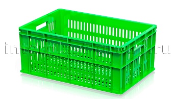 Ящик для молока, мяса, овощей и фруктов большая перфорация дно перфорированное светло-зеленый в Тольятти Ящик для молока, мяса, овощей и фруктов большая перфорация дно перфорированное светло-зеленый в Тольятти