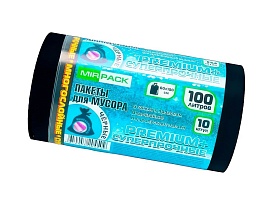 Мешки для мусора 100 л, черные, в рулоне 10 шт., ПВД, 70 мкм, 1000х600 мм, PREMIUM+, 1001076 в Тольятти